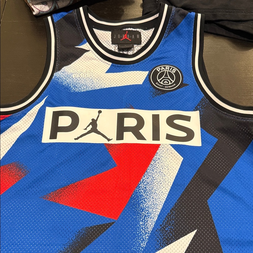 Jordan Paris Blue and Red Basketball Tank